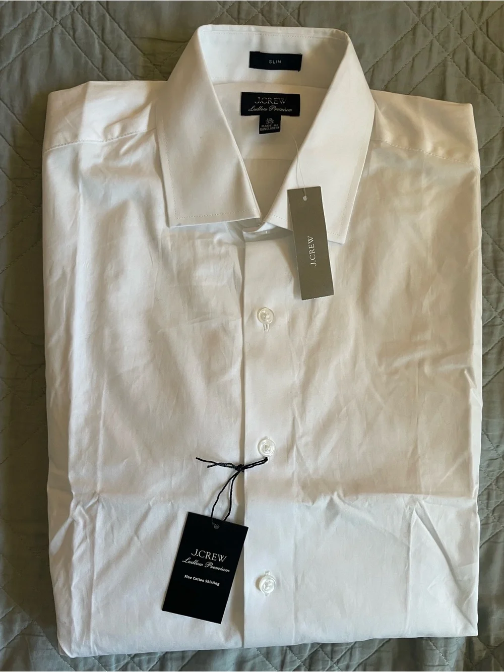 J. CREW Ludlow Premium fine cotton dress shirt in White 15/33 NWT $148 BM493